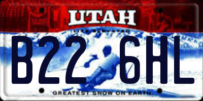 UT license plate B226HL