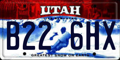 UT license plate B226HX