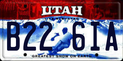 UT license plate B226IA
