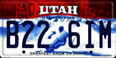 UT license plate B226IM
