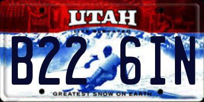 UT license plate B226IN