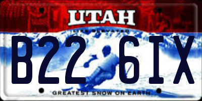 UT license plate B226IX