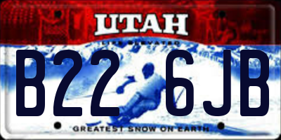 UT license plate B226JB