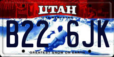 UT license plate B226JK