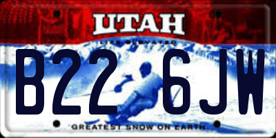 UT license plate B226JW