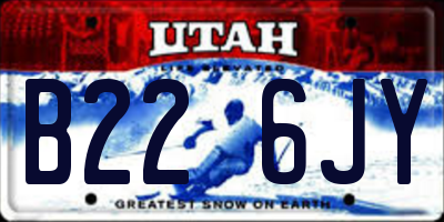 UT license plate B226JY