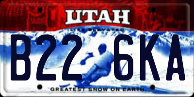 UT license plate B226KA