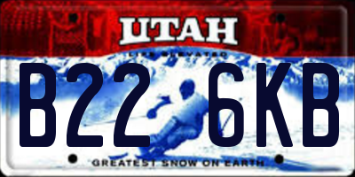 UT license plate B226KB