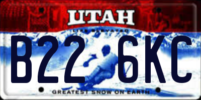 UT license plate B226KC