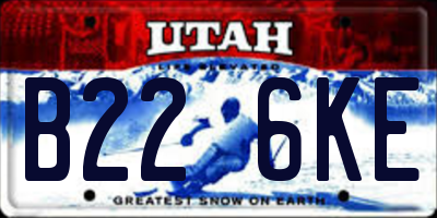 UT license plate B226KE