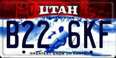 UT license plate B226KF