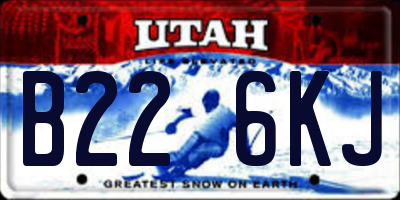 UT license plate B226KJ