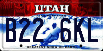 UT license plate B226KL