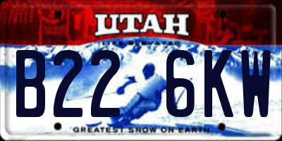 UT license plate B226KW