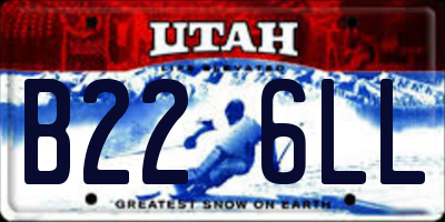 UT license plate B226LL
