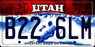 UT license plate B226LM