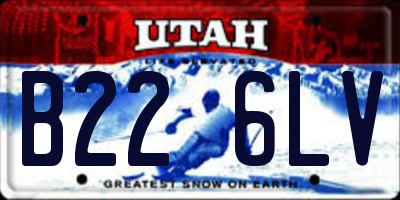 UT license plate B226LV