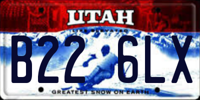 UT license plate B226LX