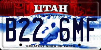 UT license plate B226MF