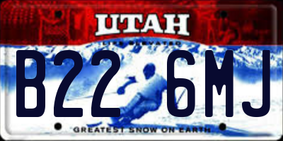UT license plate B226MJ
