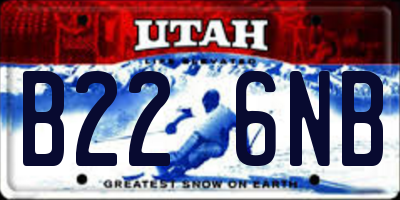 UT license plate B226NB