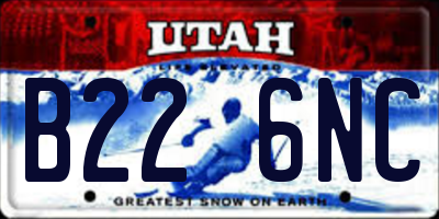 UT license plate B226NC