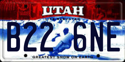UT license plate B226NE