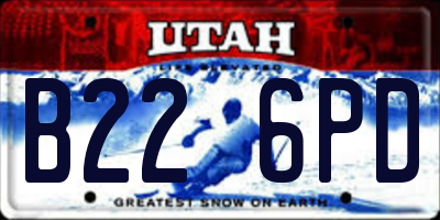 UT license plate B226PD