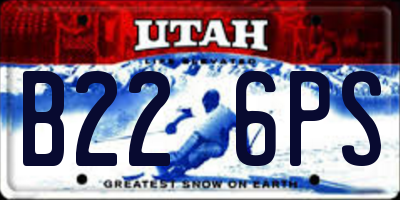 UT license plate B226PS