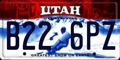 UT license plate B226PZ