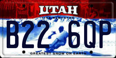 UT license plate B226QP
