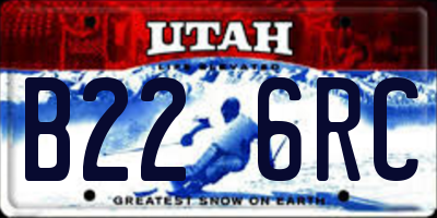 UT license plate B226RC