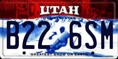UT license plate B226SM