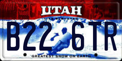 UT license plate B226TR