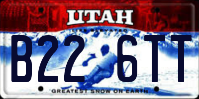 UT license plate B226TT