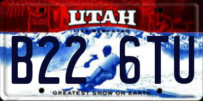 UT license plate B226TU