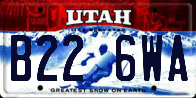 UT license plate B226WA