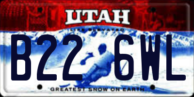 UT license plate B226WL