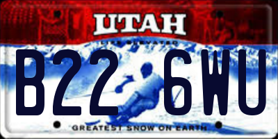 UT license plate B226WU