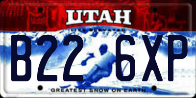 UT license plate B226XP