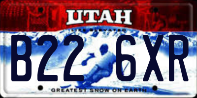 UT license plate B226XR