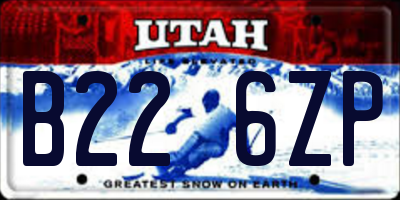 UT license plate B226ZP