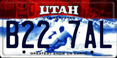 UT license plate B227AL