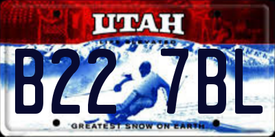 UT license plate B227BL