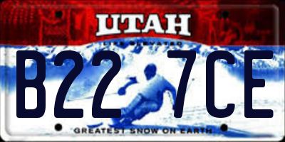 UT license plate B227CE
