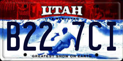 UT license plate B227CI