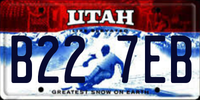 UT license plate B227EB