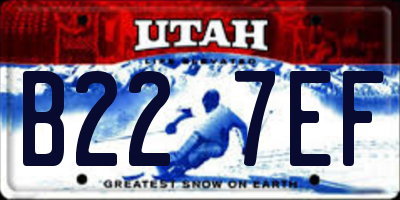 UT license plate B227EF