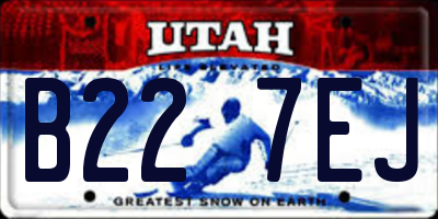 UT license plate B227EJ
