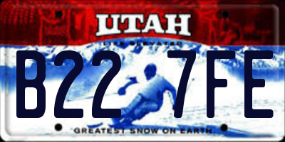 UT license plate B227FE
